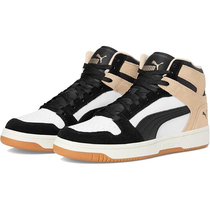 (取寄) プーマ レディース リバウンド レイアップ ミッド シューズ PUMA women Rebound Layup Mid Shoes Puma White/Puma Black/Cashew PUMA（プーマ） P最大17倍1/4限定 (取寄) レディース リバウンド レイ