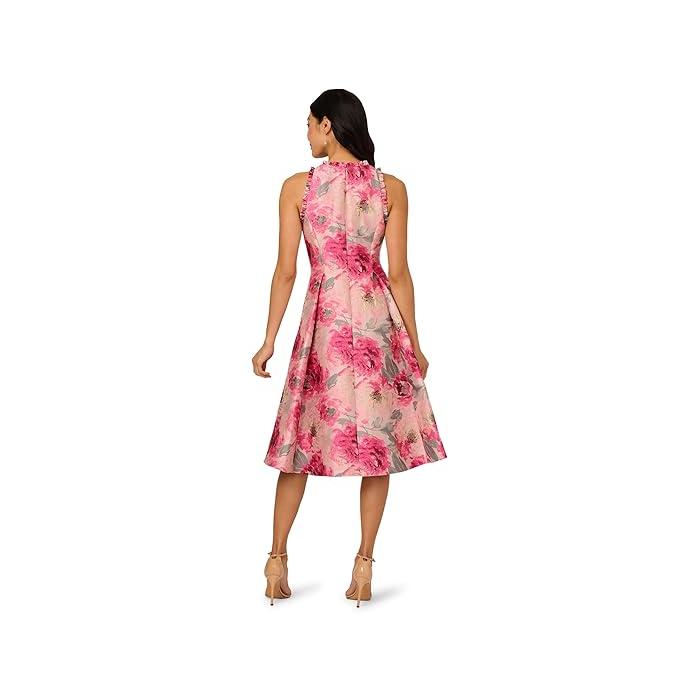 (取寄) アドリアナ パぺル レディース ハイ LO ジャカード ミディ ドレス Adrianna Papell women High Lo Jacquard Midi Dress Pink Multi ADRIANNA PAPELL（アドリアナパペル） (取寄) アドリアナ パぺル