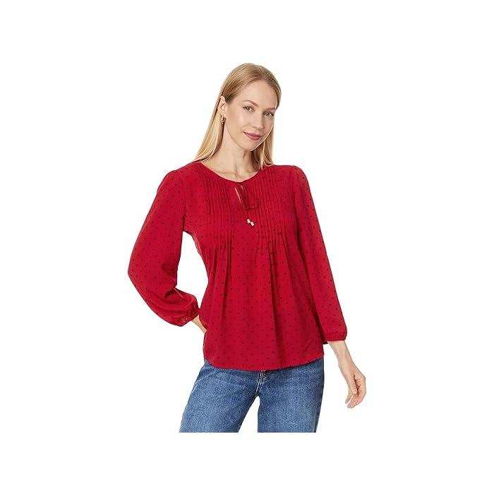 (取寄) トミーヒルフィガー レディース ドット ピンタック ブラウザ   women Dot Pintuck Blouse Chili Multi TOMMY HILFIGER (取寄) トミーヒルフィガー レディース ドット