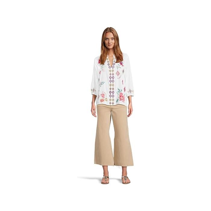 (取寄) ジョニー ワズ レディース パリス エフォートレス ブラウザ Johnny Was women Paris Effortless Blouse Kadi Stripe Buy PARIS EFFORTLESS BLOUSE | Johnny Was