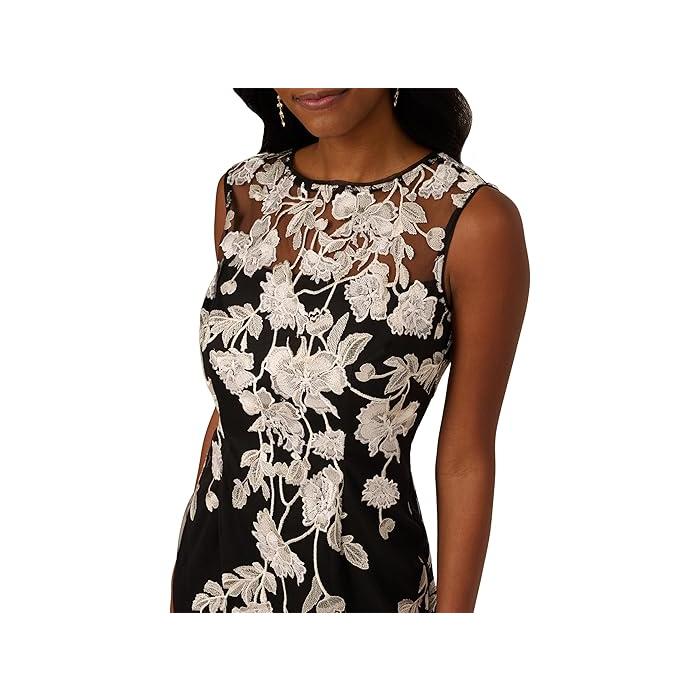 (取寄) アドリアナ パぺル レディース レース エンブロイダリー ドレス Adrianna Papell women Lace Embroidery Dress Black/Nude ADRIANNA PAPELL（アドリアナパペル） (取寄) アドリアナ パぺル