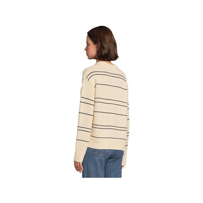 (取寄) ヴィンス レディース ベアリアゲイティド ストライプ クルー ネック Vince women Variegated Stripe Crew Neck Oat Shell/Navy VINCE（ヴィンス） (取寄) レディース ベアリアゲイティド ストライプ