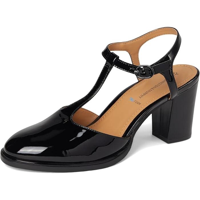 (取寄) ジョンストン&マーフィー レディース エイミー Tストラップ パンプス Johnston & Murphy women Amy T-Strap Pumps Black JOHNSTON&MURPHY（ジョンストンアンドマーフィー） (取寄