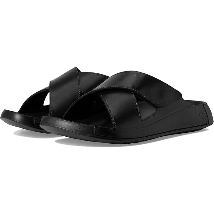 (取寄) エコー メンズ コズモ トゥー バンド クロス スライド サンダル ECCO men Cozmo Two Band Cross Slide Sandal Black ecco（エコー） P最大17倍1/1限定 (取寄) メンズ コズモ トゥー バンド