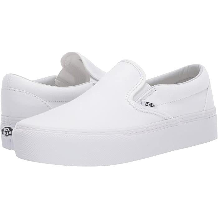 正規品 Classic Unisex Vans プラットフォーム スリップオン クラシック ホワイト レディース スニーカー スリッポン厚底ソール バンズ 白 レディース スリッポン 厚底ソール スニーカー バンズ Vans Slip On Whi True Platform シューズ Postetelecom Gouv Cg