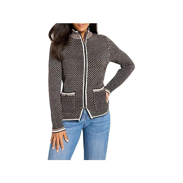 (取寄) ニックゾー レディース ブリック ステッチ ニット ジャケット NIC+ZOE women Brick Stitch Knit Jacket Neutral Multi 取寄) ニックゾー レディース ブリック ステッチ ニット ジャケット