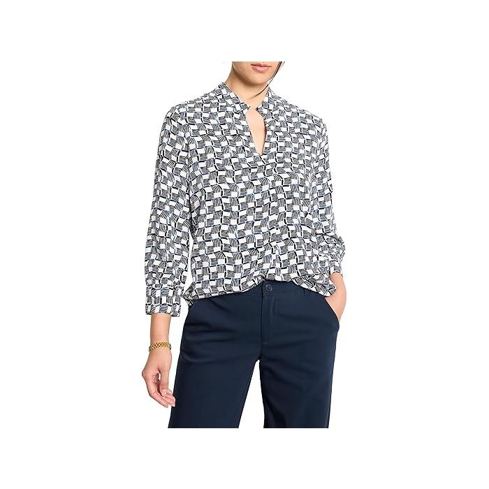 (取寄) ニックゾー レディース バスケット ウィーブ エコヴェロ シャツ NIC+ZOE women Basket Weave Ecovero Shirt Indigo Multi P最大17倍1/1限定 (取寄) ニックゾー レディース バスケット ウィーブ