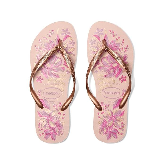 (取寄) ハワイアナス レディース スリム オーガニック フリップ フロップ サンダル Havaianas women Slim Organic Flip Flop Sandal Pink/Gold havaianas（ハワイアナス） (取寄) レディース スリム オーガニック