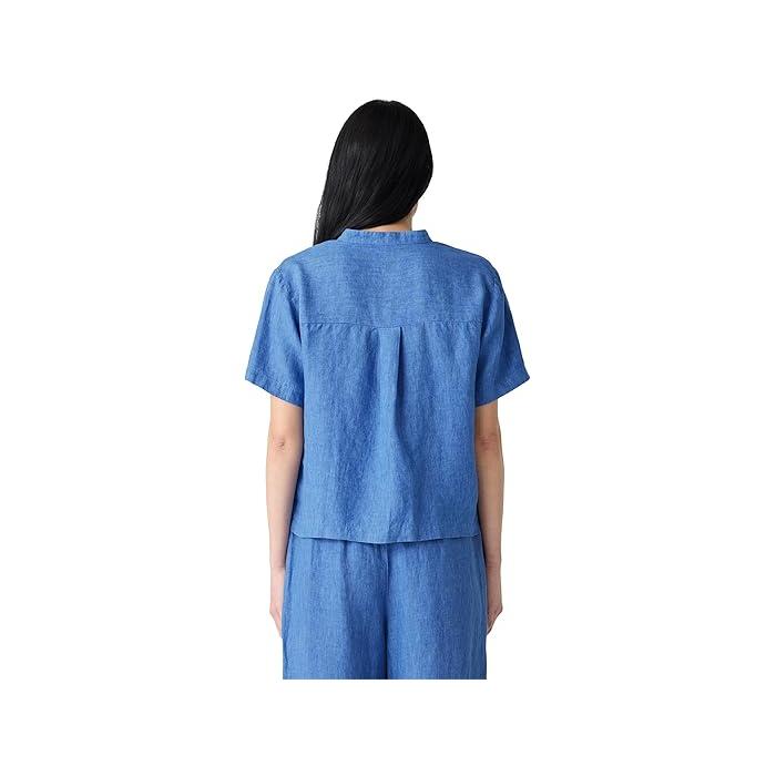 (取寄) アイリーン フィッシャー レディース マンダリン カラー シャツ Eileen Fisher women Mandarin Collar Shirt Almond Eileen Fisher Women's Mandarin Collar Shirt, Almond at