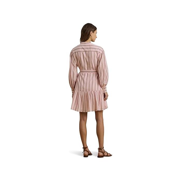 (取寄) ローレン ラルフローレン レディース ストライプド ボイル ブルゾン スリーブ シャツドレス Lauren Ralph Lauren women Striped Voile Blouson Sleeve Shirtdress Rose Blush Multi LAUREN RALPH LAUREN（ローレン ラルフローレン） (取寄) ローレン