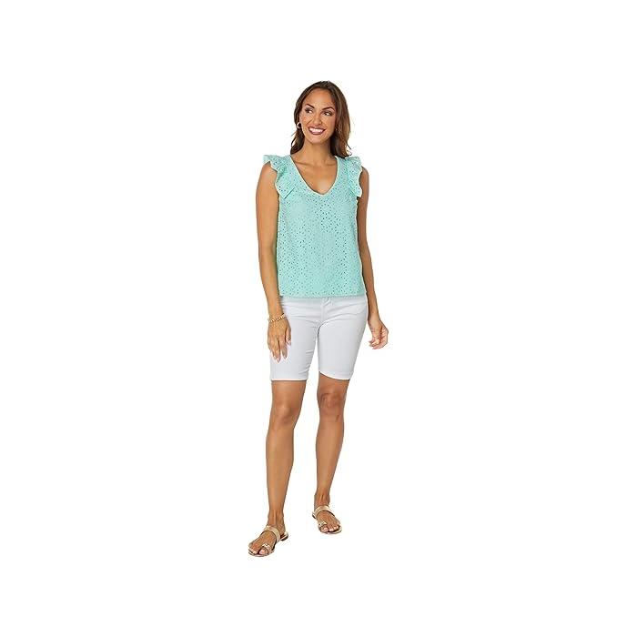 (取寄) リリー ピュリッツァー リナ アイレット トップ Lilly Pulitzer Lina Eyelet Top Surf Blue Neon