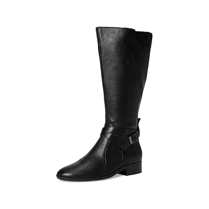 (取寄) ナチュラライザー レディース エクストラ ワイド カーフ ブーツ Naturalizer women Naturalizer Rena2 Extra Wide Calf Boots Black Leather Naturalizer（ナチュラライザー） (取寄) レディース エクストラ