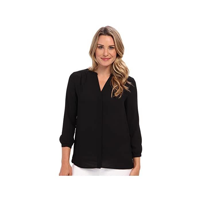 (取寄) エヌワイディージェイ レディース ブラウザ W/ プリーツ バック NYDJ women Blouse w/ Pleated Back Black
