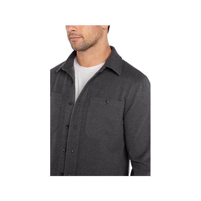 (取寄) リバプールロサンゼルス メンズ ロング スリーブ ボタン アップ ニット シャツ Liverpool Los Angeles men Long Sleeve Button Up Knit Shirt Charcoal Grey Black 取寄) リバプールロサンゼルス メンズ ニット ロング スリーブ ボタン
