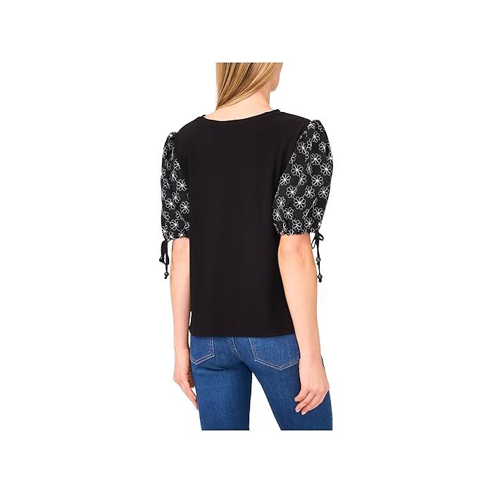 (取寄) シーシー レディース エンブロイダー バルーン スリーブ ニット トップ CeCe women Embroidered Balloon Sleeve Knit Top Rich Black cece (取寄) シーシー レディース エンブロイダー バルーン スリーブ
