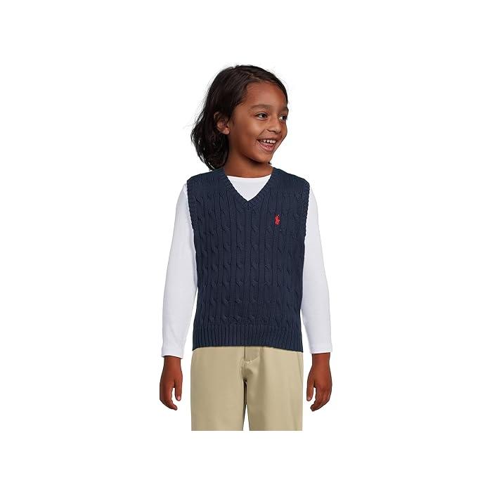 (取寄) ラルフローレン キッズ ボーイズ ケーブルニット コットン セーター ベスト (トドラー/リトル キッド) Polo Ralph Lauren Kids boys Cable-Knit Cotton Sweater Vest (Toddler/Little Kid) RL Navy POLO RALPH LAUREN（ポロ・ラルフローレン） P最大17倍1/1限定 (取寄