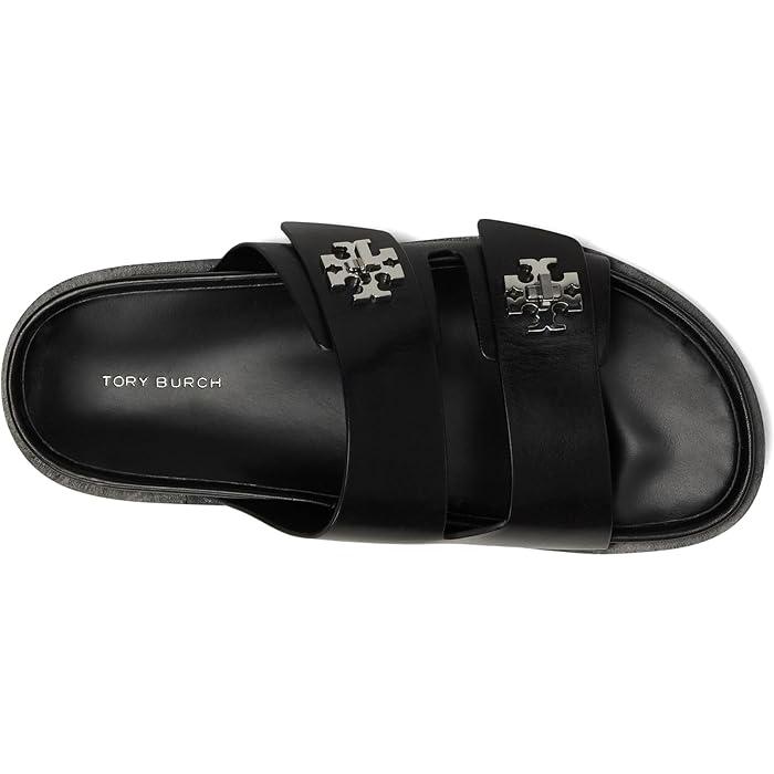 【TORY BURCH】ターンロック スポーツ スライド Tory Burch Turnlock Calf Hair Sport Slides | Neiman Marcus