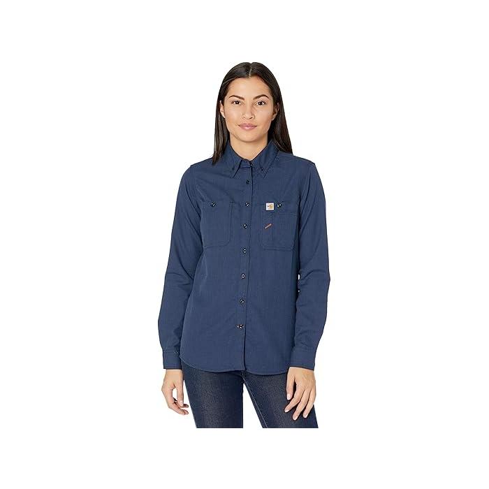 (取寄) カーハート レディース フレームレジスタント フォース リラックスド-フィット フィット ロング スリーブ シャツ Carhartt women Flame-Resistant Force Relaxed Fit Long Sleeve Shirt Navy Carhartt（カーハート） (取寄) レディース フレームレジスタント