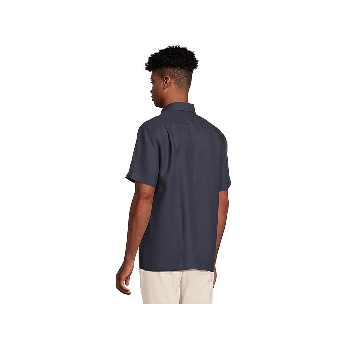 (取寄) ラコステ メンズ ショート スリーブ レギュラー フィット リネン カジュアル ボタンダウン シャツ ウィズ フロント ポケット Lacoste men Short Sleeve Regular Fit Linen Casual Button-Down Shirt with Front Pocket Navy Blue LACOSTE（ラコステ） (取寄) メンズ ショート スリーブ レギュラー