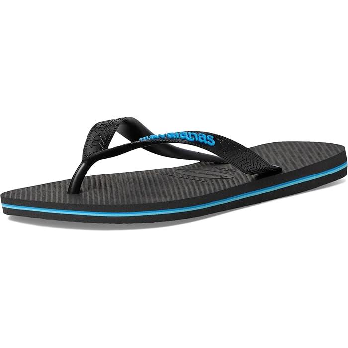 (取寄) ハワイアナス メンズ ロゴ サンダル Havaianas men Logo Filete Sandals Black/Black/Blue havaianas（ハワイアナス） (取寄) メンズ ロゴ サンダル Havaianas