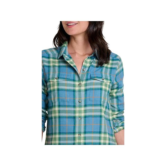 (取寄) トードアンドコー レディース リ-フォーム フランネル ボクシー ロング スリーブ シャツ Toad&Co women Re-Form Flannel Boxy Long Sleeve Shirt Ink Ombre 取寄) トードアンドコー レディース リ-フォーム フランネル ロング
