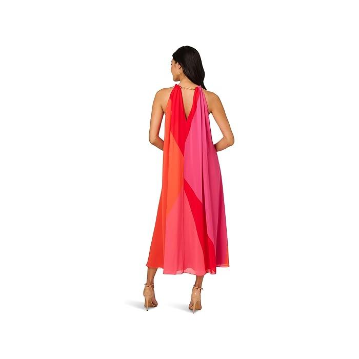 (取寄) アドリアナ パぺル レディース カラー ブロック シフォン ドレス Adrianna Papell women Color Block Chiffon Dress Red Multi ADRIANNA PAPELL（アドリアナパペル） (取寄) アドリアナ パぺル