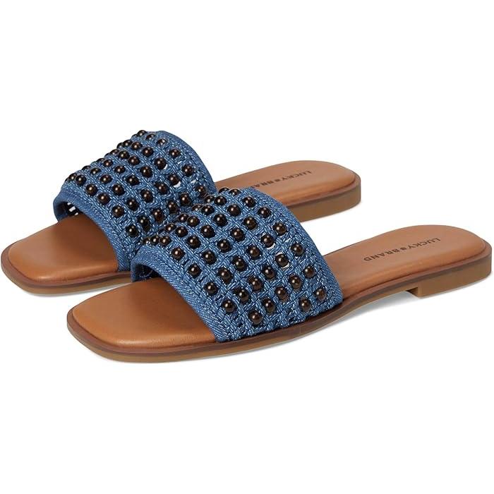 (取寄) ラッキーブランド レディース ビーデッド フラッツ サンダル Lucky Brand women Gidya Beaded Flat Sandals Medium/Brown | LUCKY BRAND