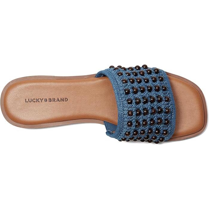 (取寄) ラッキーブランド レディース ビーデッド フラッツ サンダル Lucky Brand women Gidya Beaded Flat Sandals Medium/Brown | LUCKY BRAND | 01
