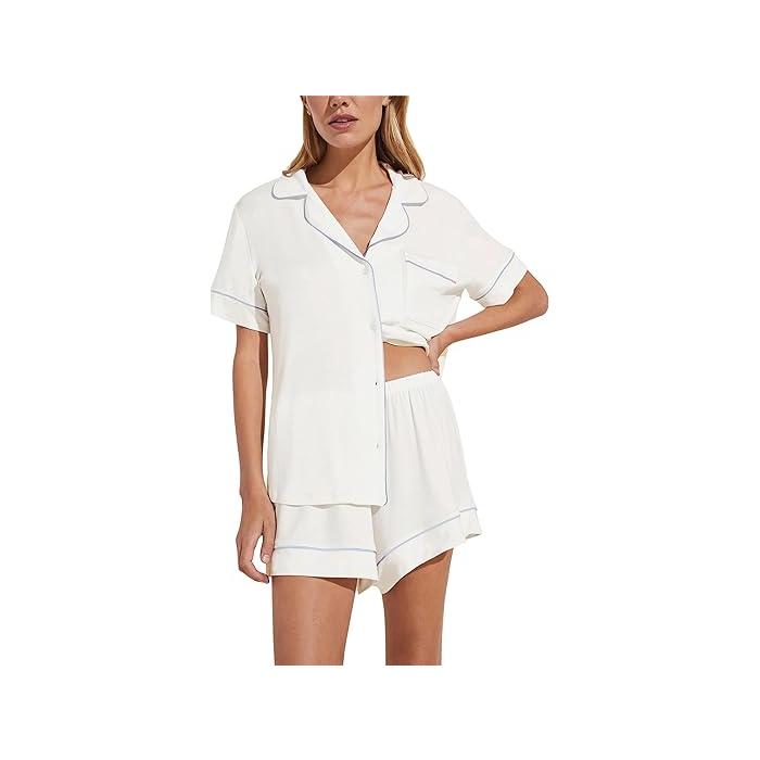 (取寄) エバージェイ レディース ジゼル リラックスド-フィット ショート Pj セット Eberjey women Eberjey Gisele Relaxed Short PJ Set White/Ice Blue eberjey（エバージェイ） (取寄) レディース ジゼル リラックスド