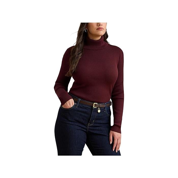 (取寄) ローレン ラルフローレン レディース プラス サイズ タートルネック セーター Lauren Ralph Lauren women Plus Size Turtleneck Sweater Dark Garnet LAUREN RALPH LAUREN（ローレン ラルフローレン） (取寄) ローレン
