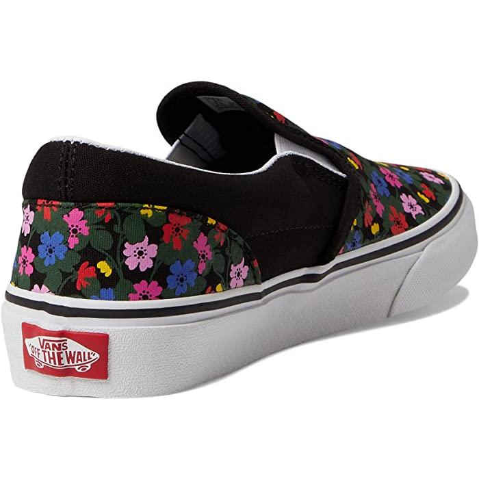 P最大17倍4/29限定 (取寄) バンズ スニーカー キッズ ガールズ クラシック スリッポン 大きいサイズ Vans Kids girls Classic Slip-On Floral Black/White｜jetrag｜05