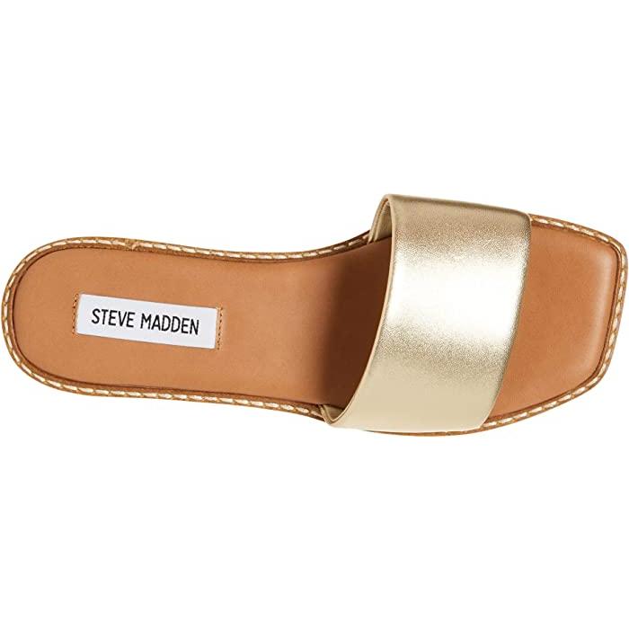 (取寄) スティーブマデン レディース サンドラ サンダル Steve Madden women Steve Madden Sandra Sandal Gold Leather STEVE MADDEN（スティーブ・マデン） P最大17倍1/1限定 (取寄