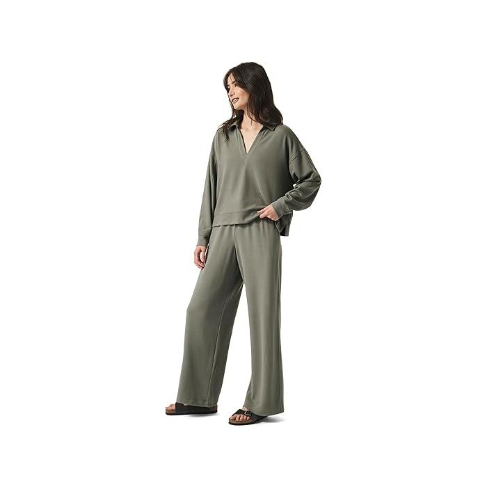 (取寄) スプレンディッド レディース ワッフル スキューバ ポロ スウェットシャツ Splendid women Waffle Scuba Polo Sweatshirt Soft Vob Waffle Scuba Polo Sweatshirt | Splendid