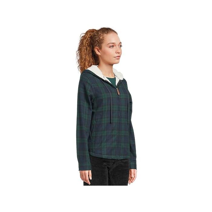 (取寄) エルエルビーン レディース スコッチ プレイド シェルパ ライン ジップ ブーディ L.L.Bean women Scotch Plaid Sherpa Lined Zip Hoodie Black Watch