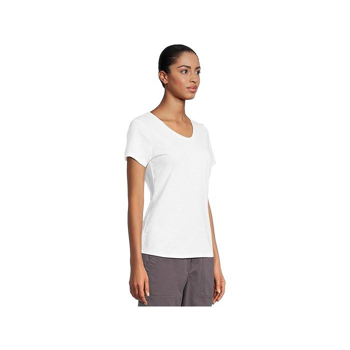 (取寄) エルエルビーン レディース オーガニック コットン V-ネック ショート スリーブ ティー L.L.Bean women Organic Cotton V-Neck Short Sleeve Tee White