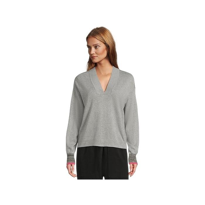 (取寄) リラ P レディース V-ネック プルオーバー セーター Lilla P women V-Neck Pullover Sweater Heather Grey P最大17倍1/1限定 (取寄) リラ P レディース V-ネック プルオーバー