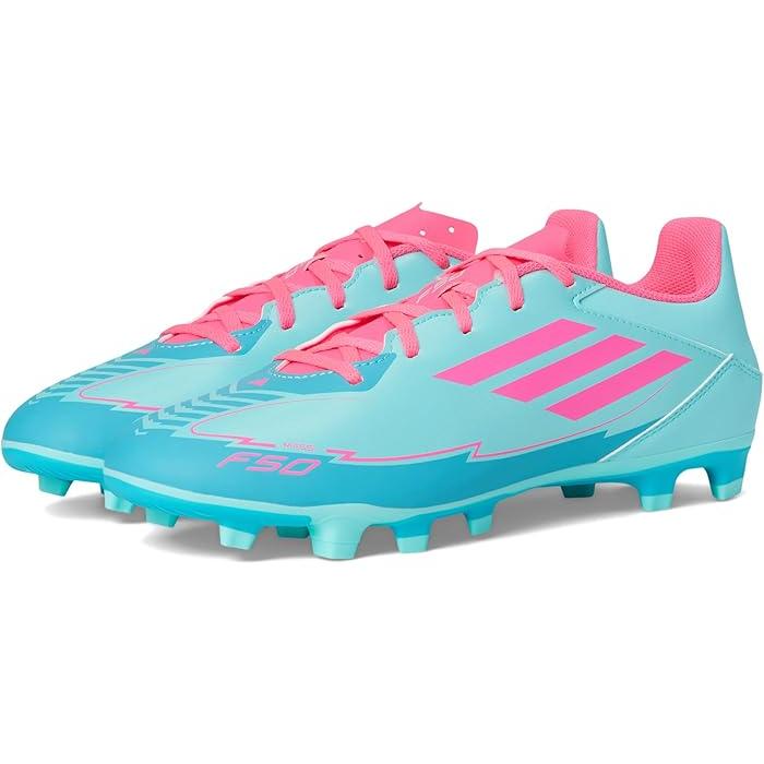 (取寄) アディダス リーグ メッシ ファーム グランド サッカー クリーツ adidas F50 League Messi Firm Ground/Multi Ground Soccer Cleats Flash Aqua/Lucid Pink/Lucid Cyan adidas（アディダス） (取寄) クラブ メッシ ファーム グランド