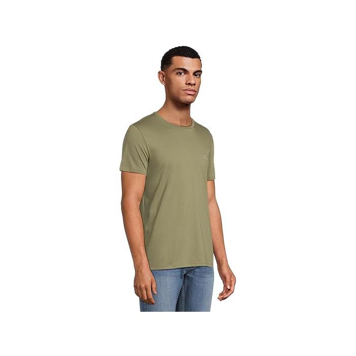 (取寄) ラコステ メンズ モノクローム コットン ピマ ジャージ クルー ネック Tシャツ Lacoste men Monochrome Cotton Pima Jersey Crew Neck T-shirt Khaki LACOSTE（ラコステ） (取寄) メンズ モノクローム コットン ピマ