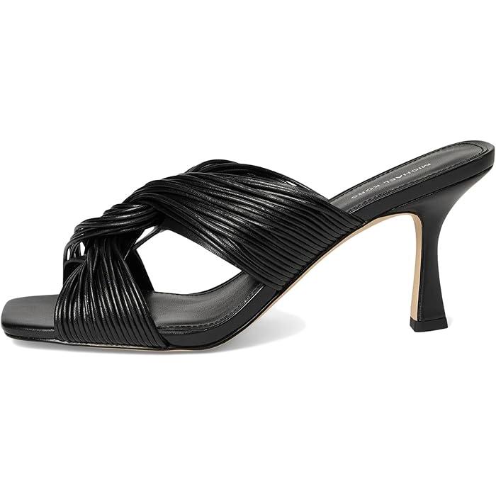 新品【MICHAEL KORS】マイケルコース　レザー　ミュール　ブラック 中古・古着通販】MICHAEL KORS (マイケルコース) レザーフラット