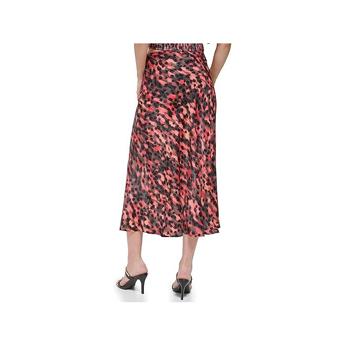 DKNY Printed Satin Ruched Maxi Skirt – Flared Pull-On Skirt With Elastic Waist For Casual & Elegant Style - View #10