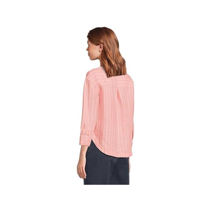 (取寄) エルエルビーン レディース プレミアム ウォッシャブル リネン シャツ スプリットネック ストライプ L.L.Bean women Premium Washable Linen Shirt