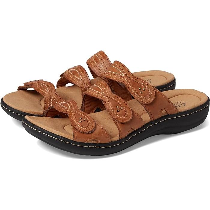 (取寄) クラークス レディース ローリアン アイラ Clarks women Clarks Laurieann Ayla Dark Tan Leather Clarks（クラークス） P最大17倍1/1限定 (取寄) サンダル レディース