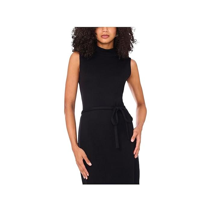 (取寄) ヴィンスカムート レディース スリーブレス モックネック ウィズ シン ベルト ドレス Vince Camuto women Sleeveless Mockneck with Thin Belt Dress Rich Black VINCE CAMUTO（ヴィンスカムート） (取寄) レディース スリーブレス