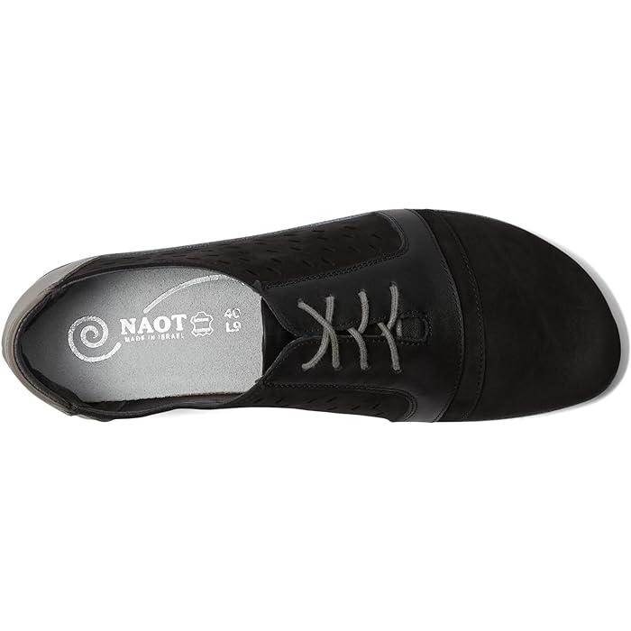 (取寄) ナオト レディース ラロ Naot women Naot Lalo Black Velvet Nubuck/Jet Black Leather Combo 取寄) ナオト レディース ラロ Naot women Lalo Black Velvet Nubuck