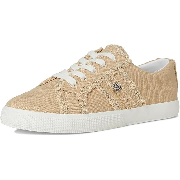 (取寄) ローレン ラルフローレン レディース ジャンソン フレイド キャンバス スニーカー Lauren Ralph Lauren women Janson Frayed Canvas Sneakers Sand Dune LAUREN RALPH LAUREN（ローレン ラルフローレン） (取寄) ローレン