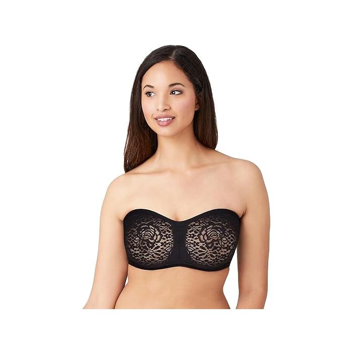 (取寄) ワコール レディース ハロ レース ストラップレス アンダーワイヤー ブラ Wacoal women Halo Lace Strapless Underwire Bra Black WACOAL（ワコール） (取寄) レディース ハロ レース ストラップレス