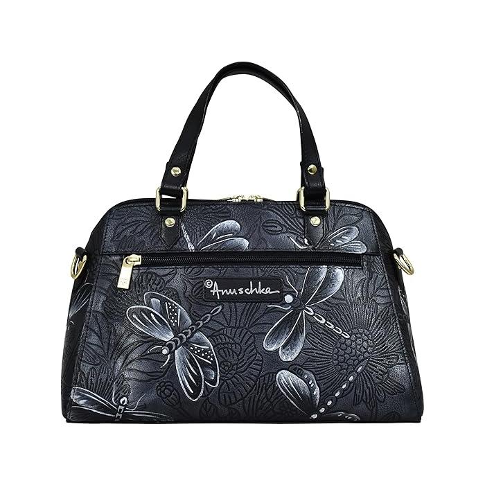 (取寄) アヌシュカ レディース ワイド オーガナザー サッチェル 695 Anuschka women Wide Organizer Satchel 695 Tooled Dragonfly Meadow Pewter アヌーシュカ (取寄) アヌシュカ レディース ワイド オーガナザー