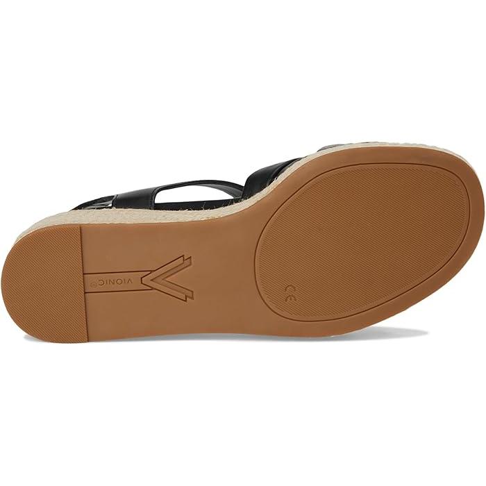 (取寄) バイオニック レディース サラトガ エスパドリーユ サンダル VIONIC women Saratoga Espadrille Sandals Black Leather vionic（バイオニック） P最大17倍1/1限定 (取寄) レディース サラトガ