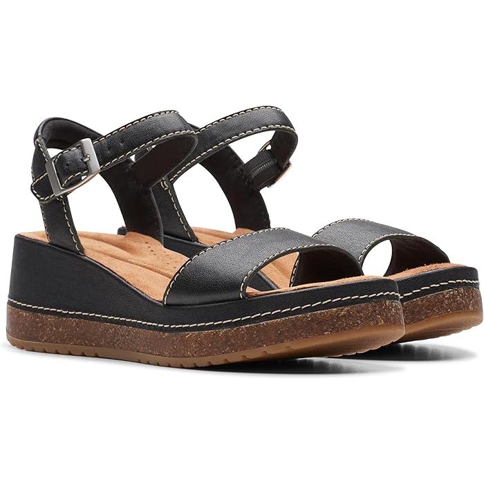 (取寄) クラークス レディース カッサンダ リリー Clarks women Kassanda Lily Black Leather Clarks（クラークス） P最大12倍12/30限定 (取寄) シューズ レディース