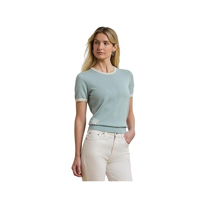 ローレンラルフローレン　ツートーンロゴショートスリーブセーター LAUREN RALPH LAUREN（ローレン ラルフ ローレン）の